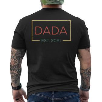 Dada Est 2021 Vintage Promoted To Dada Dad Papa Grandpa Men's T-shirt Back Print - Seseable