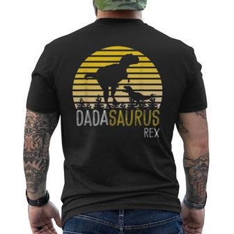 Dadasaurus Dad Dino Fathers Day Men Dinosaur Men's T-shirt Back Print - Seseable