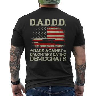 Mens Daddd Gun Dads Against Daughters Dating Democrats On Back Men's T-shirt Back Print - Seseable