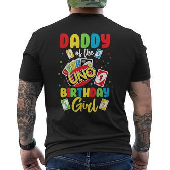 Daddy Of The Birthday Girl Uno Dad Papa Father 1St Men's T-shirt Back Print - Thegiftio UK