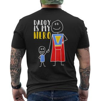 Daddy Is My Hero Super Dad Hand Drawing Men's T-shirt Back Print - Thegiftio UK
