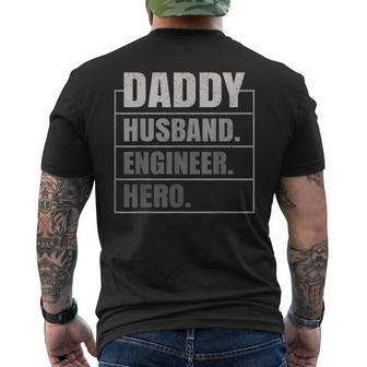 Daddy Husband Engineer Hero Fathers Day Men's Back Print T-shirt | Mazezy