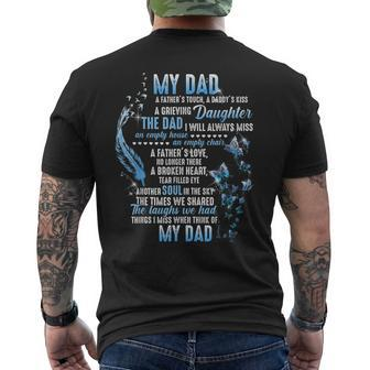 Daddys Girl Fathers Memories Missing My Dad In Heaven Poem Mens Back Print T-shirt | Mazezy