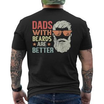 Dads With Beards Are Better Retro Father´S Day Bearded Daddy Men's T-shirt Back Print - Thegiftio UK