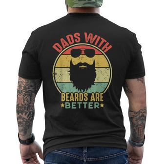 Dads With Beards Are Better Vintage Fathers Day Joke Men's T-shirt Back Print - Seseable