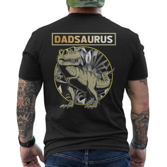 Dadsaurus Dad Dinosaur Fathers Day Men's T-shirt Back Print - Seseable