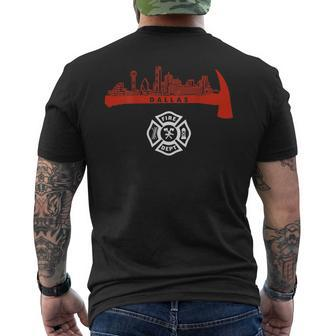 Dallas Texas Fire Rescue Department Firefighter Firemen Duty Men's T-shirt Back Print - Seseable
