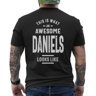Daniels Name Gift This Is What An Awesome Daniels Looks Like Mens Back Print T-shirt - Seseable