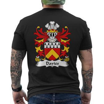 Davies Coat Of Arms Family Crest Mens Back Print T-shirt - Seseable