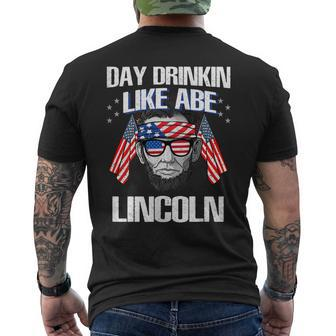 Day Drinkin Like Lincoln T Shirt Abraham Merica 4Th Of July Tank Top V2 Men's Back Print T-shirt | Mazezy