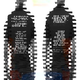 Dear Person Behind Me You Are Amazing Beautiful And Enough Mens Back Print T-shirt - Thegiftio