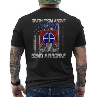 Death From Above 82Nd Airborne Division Paratrooper Flag Men's T-shirt Back Print - Seseable