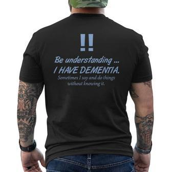 Mens Dementia Alzheimer Warrior Patients Brain Disorder Vintage Men's T-shirt Back Print - Seseable
