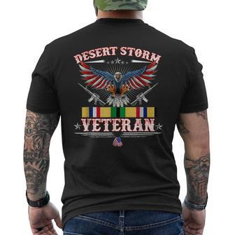 Desert Storm Veteran Pride Persian Gulf War Service Ribbon Men's T-shirt Back Print - Seseable