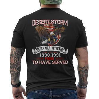 Desert Storm Veteran T Veteran Proud For Fathers Day Men's T-shirt Back Print - Seseable