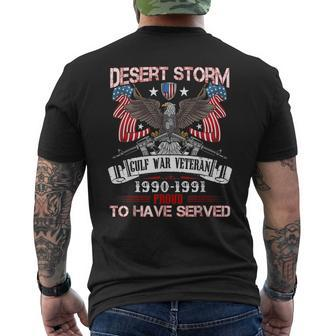 Desert Storm Veteran Proud United States Army Veteran Men's T-shirt Back Print - Seseable