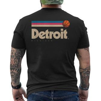 Detroit Basketball B-Ball City Michigan Retro Detroit Men's T-shirt Back Print - Seseable