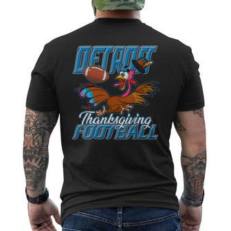 Detroit Football Thanksgiving Day Turkey Day Men's Back Print T-shirt | Mazezy