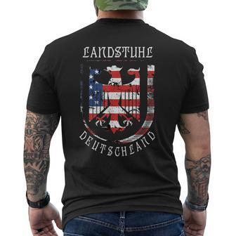 Deutschland Eagle Us Flag German Military Base Landstuhl Mens Back Print T-shirt | Mazezy