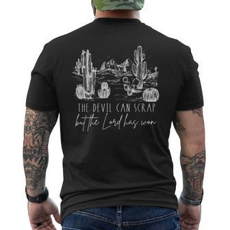 The Devil Can Scrap But The Lord Has Won Country Western Men's Back Print T-shirt | Mazezy