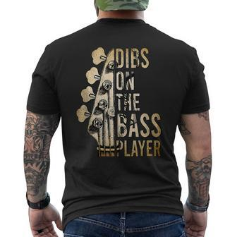 Dibs On The Bass Player Guitar Musician Men's T-shirt Back Print - Seseable