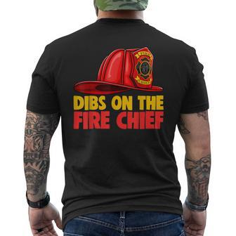 Dibs On The Fire Chief Fire Fighters Love Men's T-shirt Back Print - Seseable