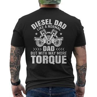 Diesel Mechanic Dad Automobile Fathers Day Men's T-shirt Back Print - Seseable
