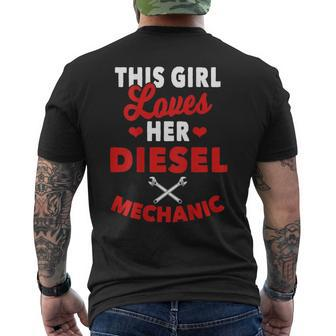 Diesel Mechanic Gifts Wife Girlfriend Design On Back Mens Back Print T-shirt