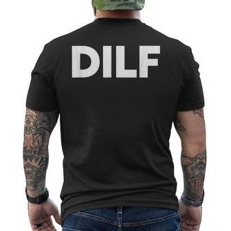 Dilf Hot Dad Adult Humor Halloween Costume Men's Back Print T-shirt | Mazezy