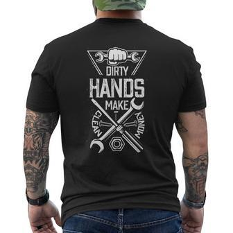 Dirty Hands Makeclean Money Mechanic Engineering Career Mens Back Print T-shirt | Mazezy