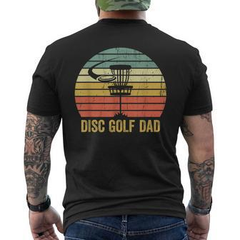 Mens Disc Golf Dad Vintage Fathers Day Frisbee Golfer Retro Men's T-shirt Back Print - Seseable
