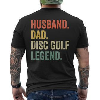 Mens Disc Golf Husband Dad Legend Vintage Frisbee Sport Men's T-shirt Back Print - Seseable