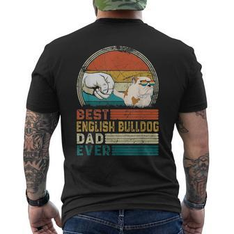 Distressed Best English Bulldog Dad Ever Fathers Day Men's T-shirt Back Print - Seseable