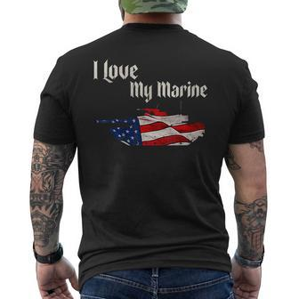 Distressed Support Military I Love My Marine Flag Marine Mens Back Print T-shirt | Mazezy UK