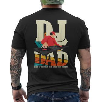 Mens Dj Dad Vintage Beat Disc Jockey Fathers Day Mens Men's T-shirt Back Print - Seseable