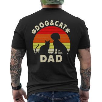 Dog And Cat Dad Vintage Retro Men's Crewneck Short Sleeve Back Print T-shirt