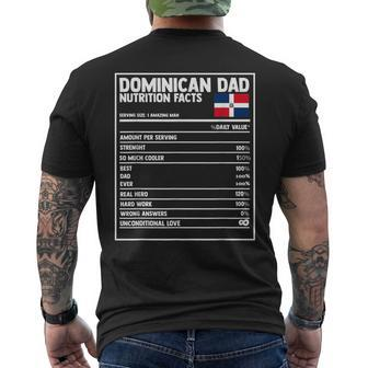 Dominican Dad Nutrition Facts Fathers Day For Dominicano Men's Back Print T-shirt | Mazezy