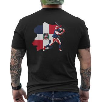 Dominican Republic Flag Baseball Player T Sports Men's Back Print T-shirt | Mazezy