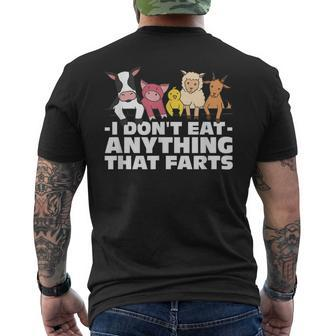 I Dont Eat Anything That Farts Vegan Vegetarian Men's T-shirt Back Print - Seseable