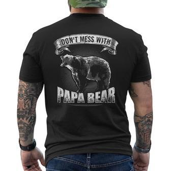 Dont Mess With Papa Bear Dad Camping Grizzly Camper Camp Men's T-shirt Back Print - Seseable