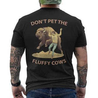 Dont Pet The Fluffy Cows Vintage Style Funny Mens Back Print T-shirt - Thegiftio UK
