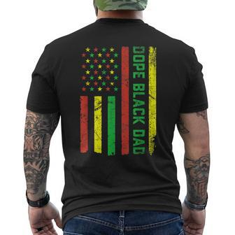 Dope Black Dad Junenth Flag Pride African American Gift For Mens Mens Back Print T-shirt | Mazezy