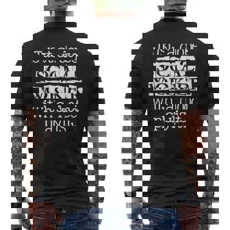 Dope Social Worker With Hood Playlist Social Workers Pride Men's Back Print T-shirt | Mazezy