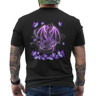 Dragon Magical Purple Men's Crewneck Short Sleeve Back Print T-shirt | Mazezy CA