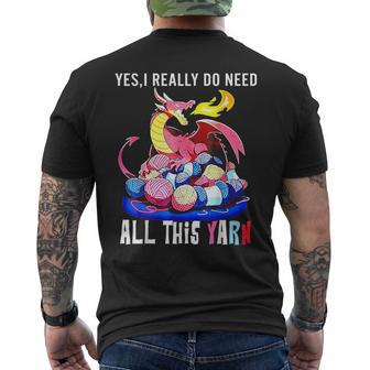 Dragon Yes I Really Do Need All This Yarn Men's Back Print T-shirt | Mazezy