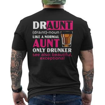 Draunt Definition Best Aunt Ever Alcoholic Auntie Mens Back Print T-shirt - Seseable