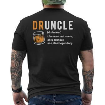 Druncle  For The Best Uncle Druncle Definition Mens Back Print T-shirt