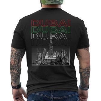 Dubai City Skyline Arab Emirates Vacation Matching Outfit Men's T-shirt Back Print - Seseable