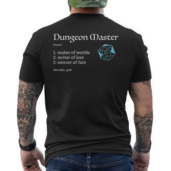 Dungeon And Master Dm Definition Dungeons And Rpg Dragons Men's Back Print T-shirt | Mazezy
