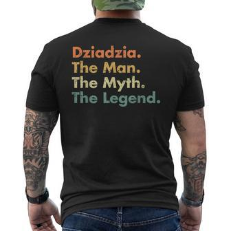Mens Dziadzia Man Myth Legend Father Dad Uncle Idea Men's T-shirt Back Print - Seseable